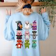 Pig Spooky Ghost Witch Boo-Jee Horror Pumpkin Pig Halloween Women's Sweatshirt Back Print Light Blue