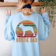 Retro Boston Terrier Dad Dog Owner Pet Bostie Father Women's Sweatshirt Back Print Light Blue