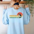 Retro Vintage Boston Terrier Dog Lover Boston Terrier Mom Women's Sweatshirt Back Print Light Blue