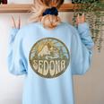 Sedona Arizona Nature Mountains Hiking Outdoors Women's Sweatshirt Back Print Light Blue