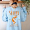 Sedona Arizona Southwestern Style Souvenir Vintage Women's Sweatshirt Back Print Light Blue