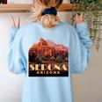 Sedona s Sedona Arizona Shirts T-Shirt Women's Sweatshirt Back Print Light Blue