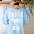 Vintage Boston Terrier Dad Dog Daddy Bostie Father Women's Sweatshirt Back Print Light Blue