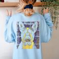 Vintage Boston Terrier Dog Women's Sweatshirt Back Print Light Blue