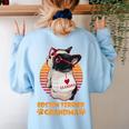 Vintage Boston Terrier Grandma Wear Sunglasses Dog Lover Men Women Girls Kids Women's Sweatshirt Back Print Light Blue
