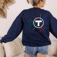 Boston T Subway Map Vintage MBTA Women's Sweatshirt Back Print Navy