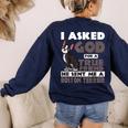Boston Terrier American Gentleman Non-Sporting Dog Lover Women's Sweatshirt Back Print Navy