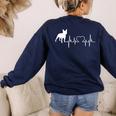 Boston Terrier Boston-Bulldog For Men Women Kids Women's Sweatshirt Back Print Navy