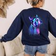 Boston Terrier Dog For a Boston Terrier Mom Women's Sweatshirt Back Print Navy