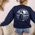 Boston Terrier Dog Nature Scene Graphic Art Men Women Girls Kids Women's Sweatshirt Back Print Navy
