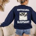 Boston Terrier Dog Official Sleepshirt Pajamas Nightgown For Men Women Girls Kids Women's Sweatshirt Back Print Navy