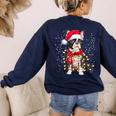 Boston Terrier Dog Ugly Christmas Dog Xmas For Men Women Kids Women's Sweatshirt Back Print Navy