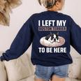 Boston Terrier Dog Women's Sweatshirt Back Print Navy