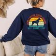 Being a Boston Terrier Grandpa Is Ruff Boston Terrier Women's Sweatshirt Back Print Navy