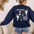 Boston Terrier Humor Bostie Dog Lover For Men Women Kids Women's Sweatshirt Back Print Navy