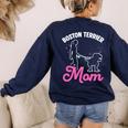 Boston Terrier Mom Women's Sweatshirt Back Print Navy