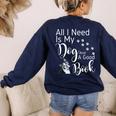 Boston Terrier Reading Books Love My Dog Men Women Kids T-Shirt Women's Sweatshirt Back Print Navy