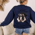 Boston Terrier Shirt I Didn't Fart My Butt Blew You A Kiss Women's Sweatshirt Back Print Navy
