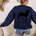 Boston Terrier Women's Sweatshirt Back Print Navy