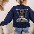 Labrador Retriever Lab Professional Human Trainer Women's Sweatshirt Back Print Navy