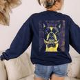 Vintage Boston Terrier Dog Women's Sweatshirt Back Print Navy