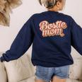 Vintage Boston Terrier Mom Dog Lover Pet Bostie Mama Men Women Girls Kids Women's Sweatshirt Back Print Navy