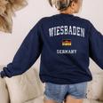 Wiesbaden Germany Vintage Athletic Sports Women's Sweatshirt Back Print Navy