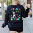My Birthday Colorful Costume Boston Terrier Party Women's Sweatshirt Back Print Black