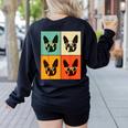 Bostie Dog Lover Boston Terrier With Sunglasses For Men Women Girls Kids Women's Sweatshirt Back Print Black