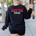 Boston Strong Logo Vintage Boston City Skyline Women's Sweatshirt Back Print Black