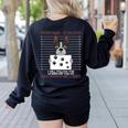 Boston Terrier American Gentleman Personal Stalker Dog Lover Women's Sweatshirt Back Print Black