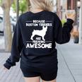 Boston Terrier Awesome Women's Sweatshirt Back Print Black