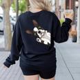 Boston Terrier Bostie Dog Kids Boys Girls Women's Sweatshirt Back Print Black