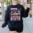 Boston Terrier Dog Bostie Halloween Costume Dog For Kids Women's Sweatshirt Back Print Black