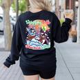 Boston Terrier Dog Christmas Snowman Winter Snow Women's Sweatshirt Back Print Black