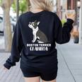 Boston Terrier Dog Owner Grandma Women's Sweatshirt Back Print Black
