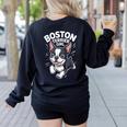 Boston Terrier Girl Cute Cartoon For Dog Owners Pet Terrier Women's Sweatshirt Back Print Black
