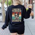 Boston Terrier Grandpa Dog Lover Father's Day Women's Sweatshirt Back Print Black
