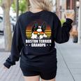 Boston Terrier Grandpa Dog Owner Boston Terrier Women's Sweatshirt Back Print Black