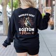 Boston Terrier Groovy World's Best Boston Mom Women's Sweatshirt Back Print Black