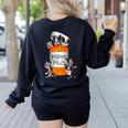 Boston Terrier Happy Pills T-Shirt Women's Sweatshirt Back Print Black