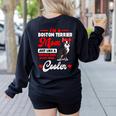 Boston Terrier Mom American Gentleman Dog Mother's Day Women's Sweatshirt Back Print Black