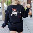 Boston Terrier Mom Bandana Boston Terrier Dog Women's Sweatshirt Back Print Black