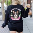 Boston Terrier Mom Mother's Day Women's Sweatshirt Back Print Black