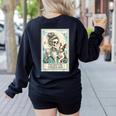 Boston Terrier Mom Skeleton Tarot Card Witch Vibes Dog Mom Women's Sweatshirt Back Print Black