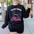 Boston Terrier Mom Women's Sweatshirt Back Print Black