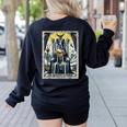 Boston Terrier Tarot Card Dog Women's Sweatshirt Back Print Black