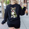 Camo Boston Terrier Pet Owner Camouflage Dog Lover Women's Sweatshirt Back Print Black