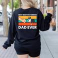 Cute Boston Terrier Best Boston Terrier Dad Ever Women's Sweatshirt Back Print Black