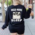Cute Boston Terrier Need More Sleep Pajamas Nightgown Women's Sweatshirt Back Print Black